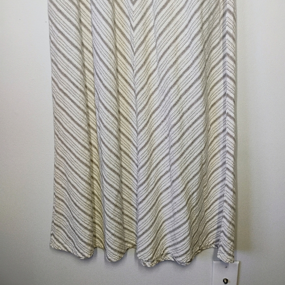 For Cynthia Linen Maxi Skirt Womens Small Striped Neutral Minimalist Lagenlook - Picture 2 of 10